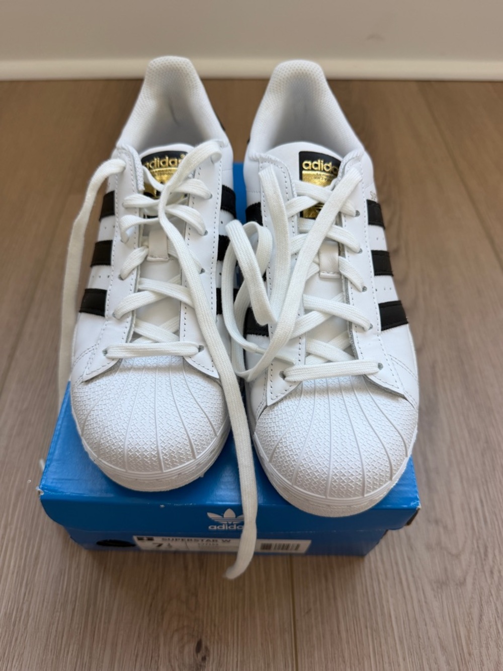Women’s Adidas Superstar Sneakers - White/Black Stripes Size 7.5